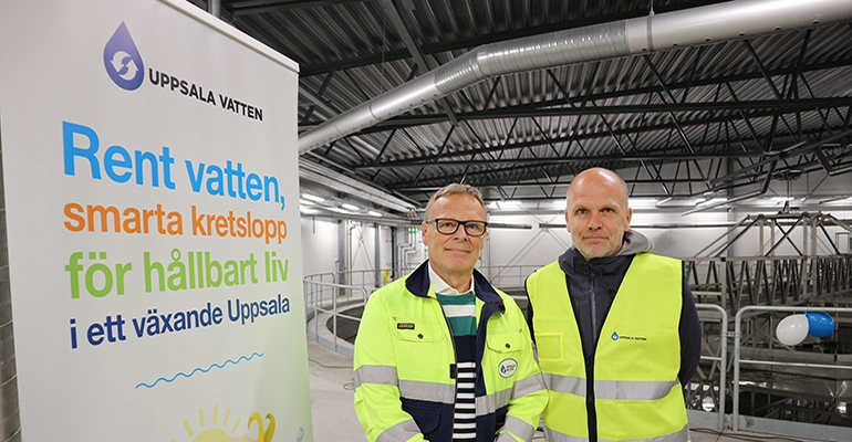 Henrik Held och Rickard Malmström vid invigningen av Kungsängsverkets utbyggnad