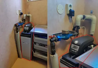 Exempelbild på mätarplats med el-uttag installerat för nära mätaren samt där en maskin står i vägen.